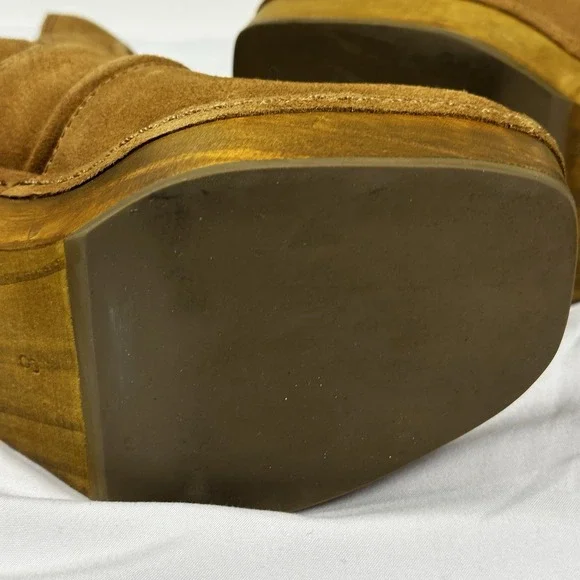 Matisse Platform Suede Boots Wood Soles Size 8 M "Joue" Exc - Picture 11 of 15